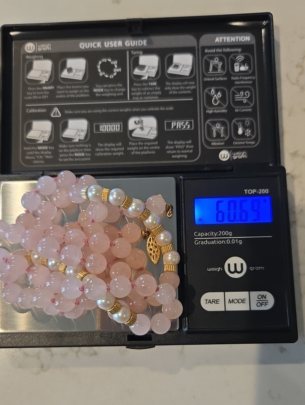 Elegant Pink Beaded Necklace with 14K Gold Accents